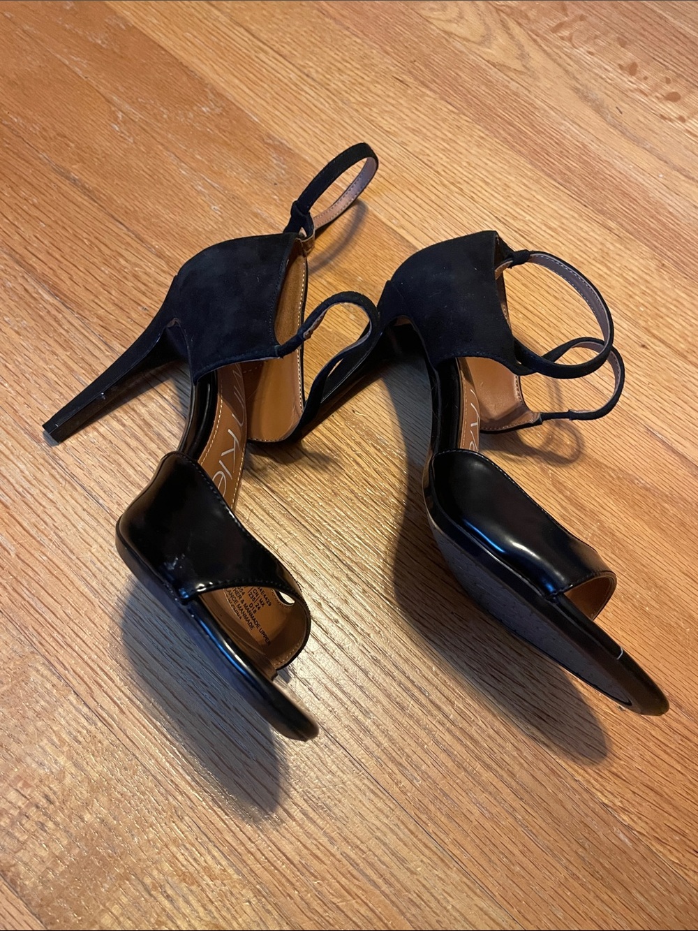 Calvin Klein Black Open-Toe Ankle-Strap Heels - Picture 5 of 5